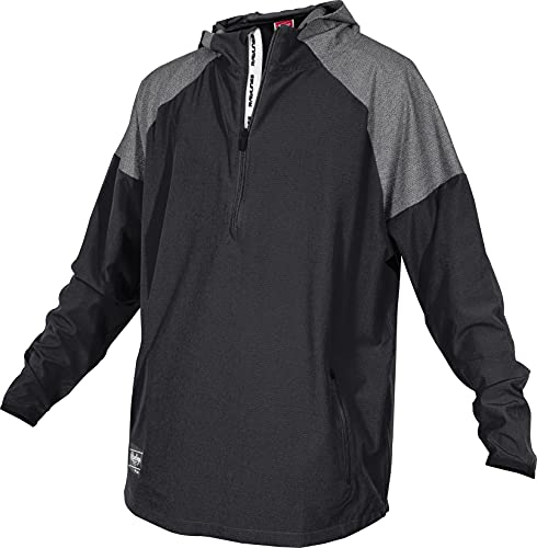 Large Black Youth Long Sleeve Athletic Jacket - Rawlings ColorSync Series