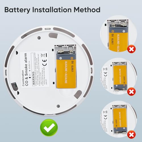 Smoke and Carbon Monoxide Detectors, Combination Smoke Alarm and Carbon Monoxide Detector Battery Powered, CO Detector Alarm with Sensitive Sensor, Sound Warning and LCD Display, ?CDR-803