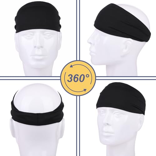 Moisture-Wicking Sports Headbands for Men - Black, Army Green, Dark Blue