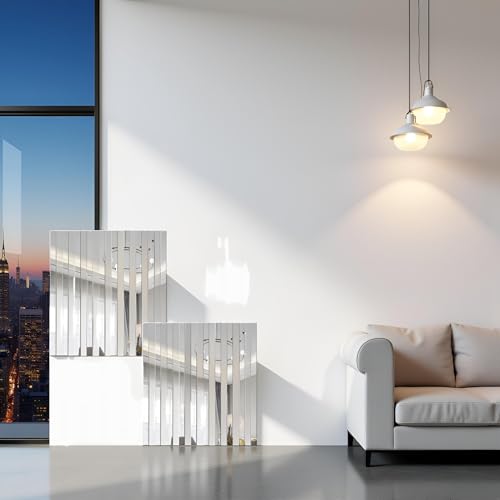 20 Pcs Mirror Wall Stickers Striped Design Mirror Art Tile Decal DIY Self Adhesive Wall Line Border Decals Removable Acrylic Mirror Sheets Wall Sticker Wall Stickers for Home Decor 5 * 20cm(ZS283)