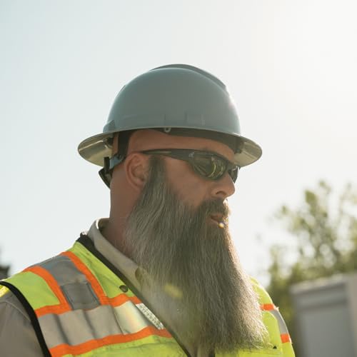 EDGE Kazbek Wrap-Around Safety Glasses, Anti-Scratch, Non-Slip, UV 400, Military Grade, ANSI/ISEA & MCEPS Compliant (Black, Polarized Smoke)