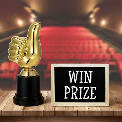 Golden Thumbs Up Trophy - 5 Inch Plastic Award for Events