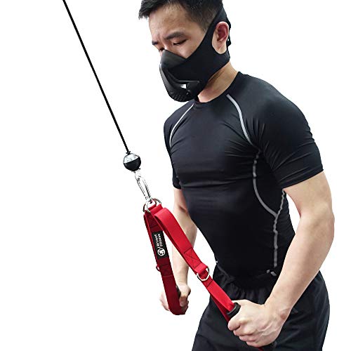 J Bryant 4-in-1 Red Triceps Rope Handles & Resistance Bands for Gym