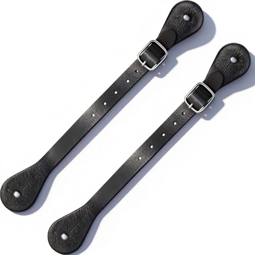 Premium Genuine Leather Spur Straps for Equestrian Use - 2-Pack
