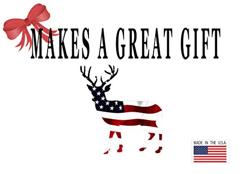 5x5 Inch Deer Hunter Buck Decal - USA Flag Vinyl Sticker