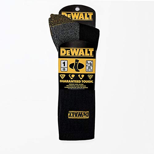 Thermal Wool Blend Socks for Men - Cushioned, Moisture-Wicking, Black