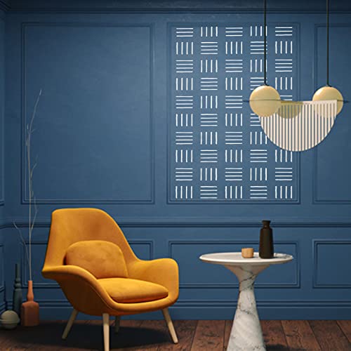 12 x 16 Inch Simple Lines Stencils for Wall and Tile, Super Large Modern Wall Stencil, Resuable Geometric Stencil for Painting on Wall, Tile, Floor, Wood, Patio and Concrete