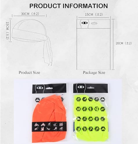 Cooling Doo Rag - Breathable Sweat Wicking Liner for Men & Women - Fluorescent Green