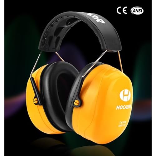 HZ012 NRR 28dB Safety Earmuffs, Deeper Ear Space Passive Hearing Protections Durable Ear Proetctors, for Woodworking, Construction, Manufacturing, Shooting - Yellow