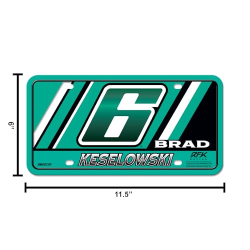 NASCAR Racing Metal Auto License Plate 6" x 12" - Brad Keselowski