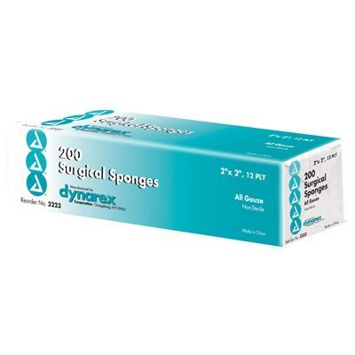 Premium 12-Ply 2" x 2" Non-Sterile Gauze Sponges - 200 Pack