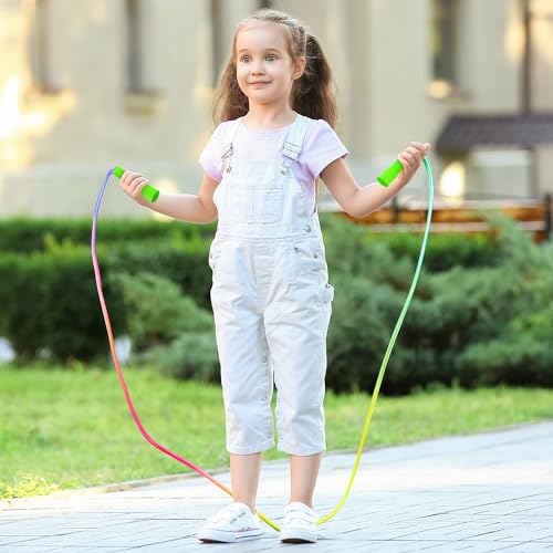 12 Pack Kids Jump Ropes - 7.55FT Nylon Skipping Rope for School & Play, Colorful Gradient Set by ZATAYE