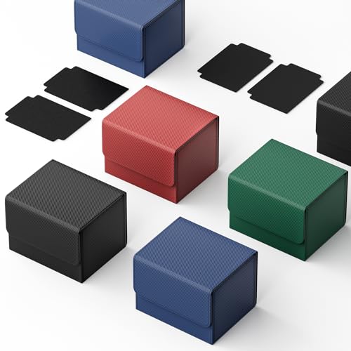 4-Pack Magnetic Closure Card Deck Box for MTG & TCG Cards with Dividers