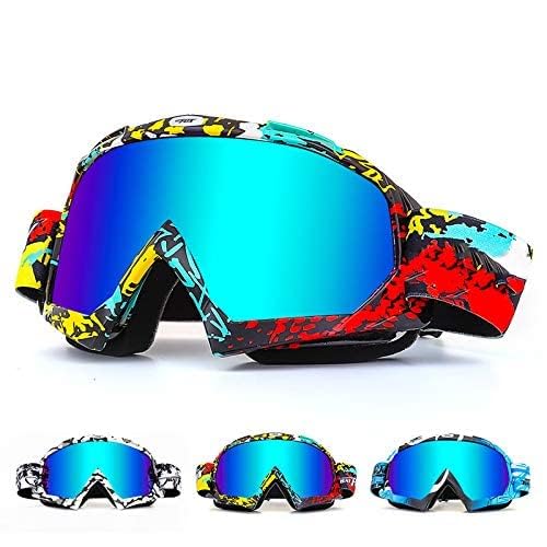 Zsling OTG Ski Snow Goggles Blue - UV Anti-Fog Protective Goggles for Men Women Youth