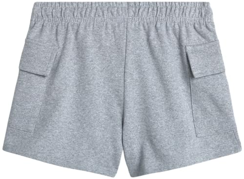 Girls Fleece Cargo Sweat Shorts with Pockets - Size 5-6, Grey