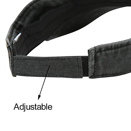 Sun Visor Hat - Cotton Baseball Cap for Men & Women - Black