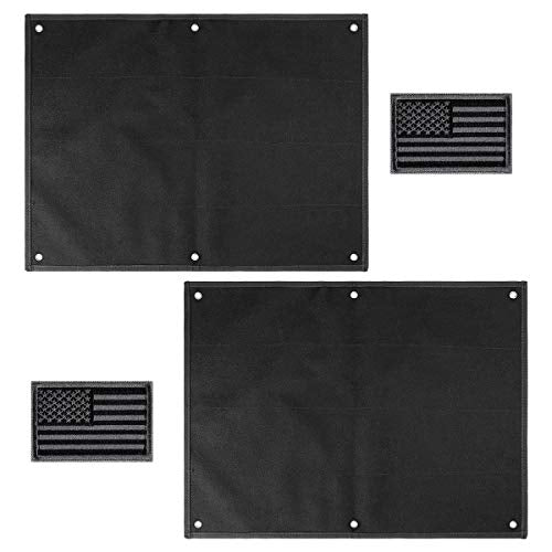 IronSeals 2 Pack Tactical Patch Organizer Holder Display with Loop Surface, Steel Ring & Flag Patch (L: 110 x 70 CM)