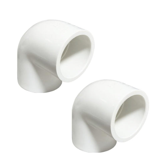 HayEastdor 2PCS 2 Inch White PVC 90 Degree Elbow Adapter Pipe Fittings 2 Way Right Angle Pipe Corner Coupling Connectors for Sprinkler, Drip Irrigation System HE051-2