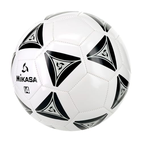 Mikasa Size 4 Soccer Ball - Synthetic Leather, Black/White