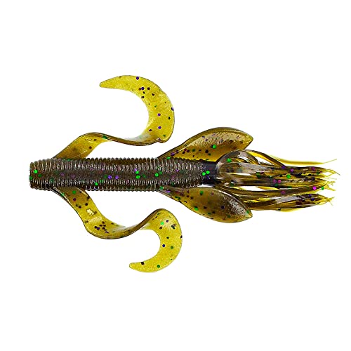Kreature Bait - 4'' Green Pumpkin with Green & Purple Flake - 7 Pack