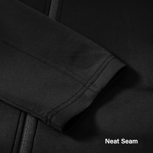 BGOWATU Men's Black Large Full Zip Hoodie Tracksuit Set with Pockets