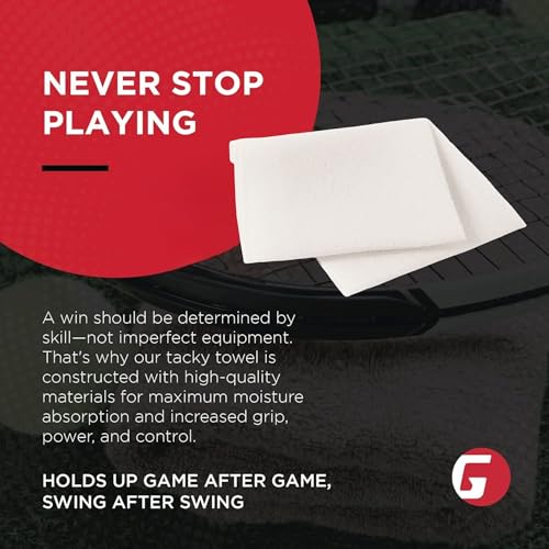 Gamma Tacky Towel - Non-Toxic Grip Enhancer for Tennis, Pickleball, Golf, Baseball - New Tacky Towel
