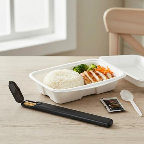 Chopsticks Storage Case - 2-Pack Portable Utensil Holder - Black