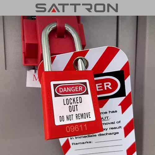 Lockout Tagout Locks, 10 Red Safety Padlocks OSHA Compliant, Keyed Differently Loto Locks (2 Keys Per Lock) for Lock Out Tag Out Stations