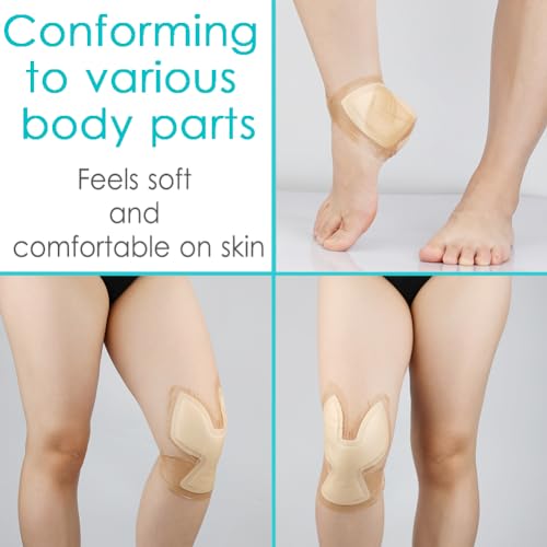 SinaiSea Pack of 3 Waterproof Silicone Foam Heel & Wound Dressings 8x8 inches