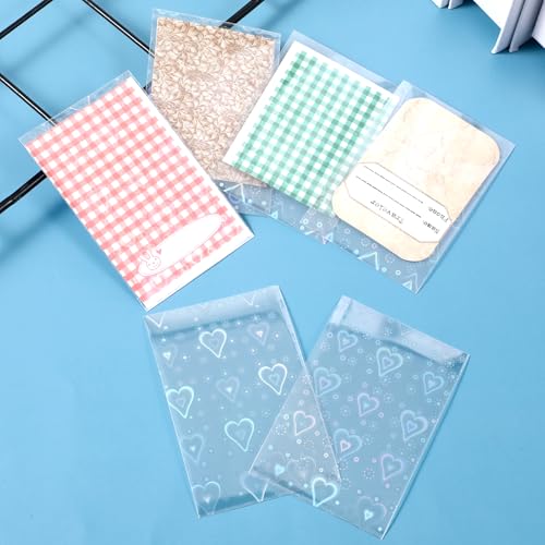 100 Pcs Holographic Photocard Sleeves - Heart Shape 65x90mm