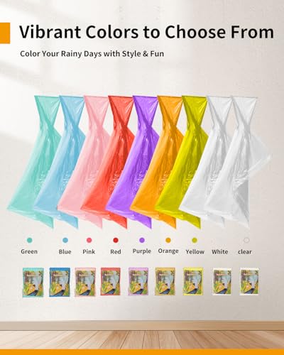 Disposable Rain Ponchos - Extra Long Waterproof Emergency Poncho with Hood for Adults, Bulk Family 6 Pack Raincoat for Park, Concerts, Hiking, Camping Essentials, Home Emergency Survival Kits, Clear