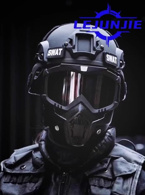 MICH Airsoft Helmet - Detachable Full Face Mask & Goggles with NVG Mount | Ideal for Paintball & Outdoor Activities