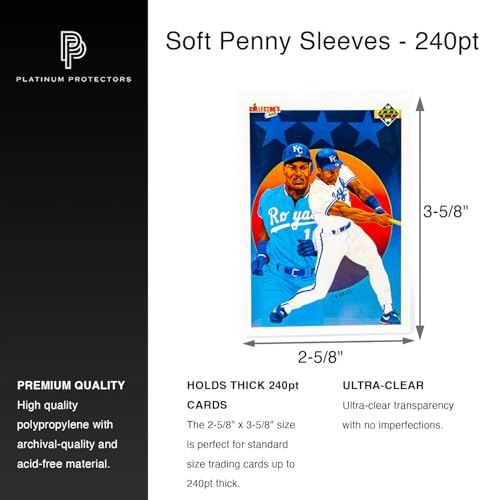 Platinum Protectors Thick Penny Sleeves for up to 240pt Thicker Cards