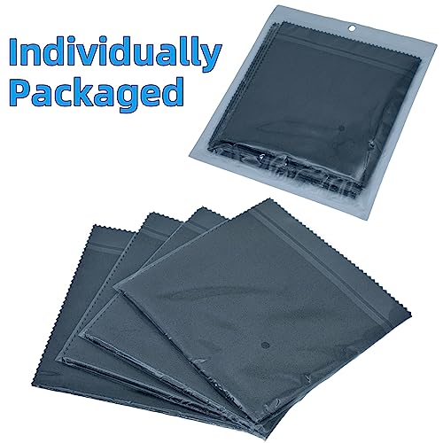 4 Pack Microfiber Gun Cleaning Cloths - 12"x12" Lint Free - Black