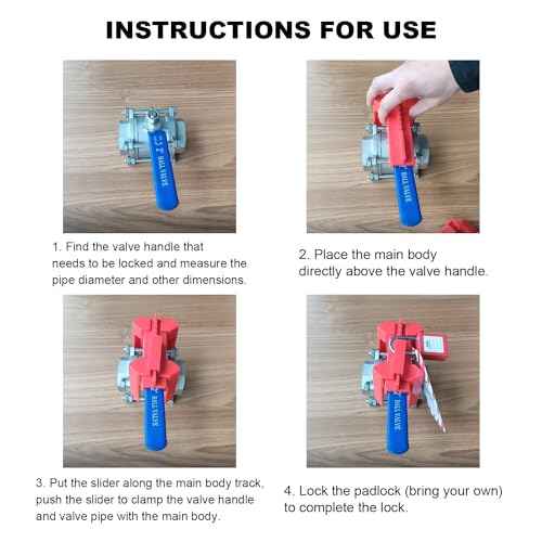 Ball Valve Lockout,Adjustable Ball Valve Lockout Device,for 1/2"-2-1/2" Outside Pipe Diameter,Outdoor Water Spigot Lock Industrial Faucet Handle Locks Pipeline Valve Locking Device(2pack£©