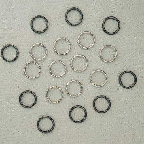 1-Inch Round Spring O-Rings - Zinc Alloy Snap Clips - 10-Pack - Silver