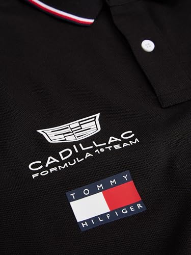 Men's Stretch-Cotton F1 Replica Polo - Black, Medium