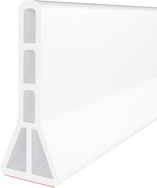 Raycity 59" Collapsible Shower Water Splash Guard - High Threshold Water Dam for Curbless Shower, Bathroom & Kitchen Barrier (White)