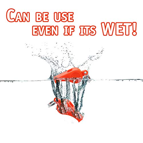 Loud Emergency Survival Whistle - Lightweight Plastic Sports Gear - Red