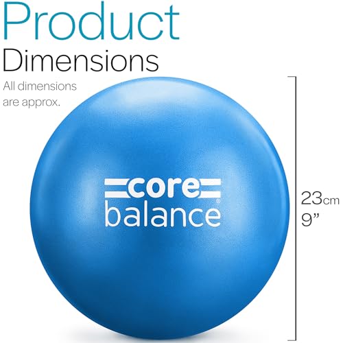 9 Inch Anti-Burst Pilates Ball - Mini Exercise Ball for Yoga, Barre, Stretching - Blue