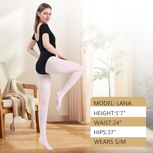 Convertible Ballet Tights for Women - 80D Semi Opaque - Large/X-Large White