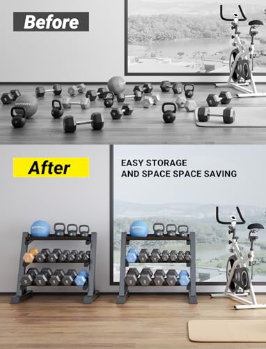 Adjustable Dumbbell Rack - Compact Weight Storage Stand - Rectangular Frame