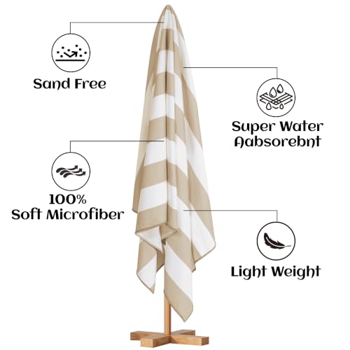 Touchat Microfiber Beach Towels 30x60 Inches Set of 4 - Coffee Variant