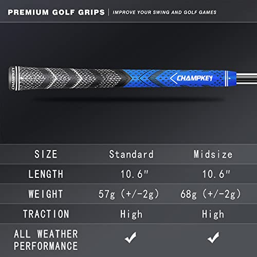 Midsize Blue Golf Grips 13 Pack with Vise Clamp & Solvent