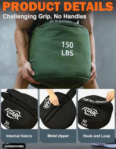 Sandbag Workout Bag for Weight Training - 200LB Black