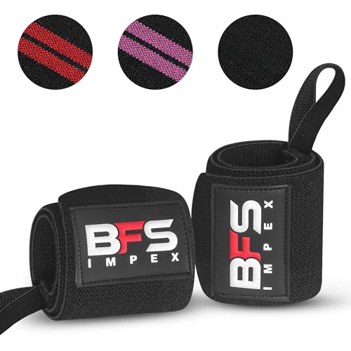 18" Premium Wrist Wraps for Weightlifting - Full Black
