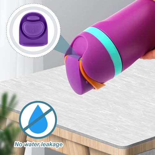3-Pack Silicone Water Bottle Stoppers & Seal Rings - Purple