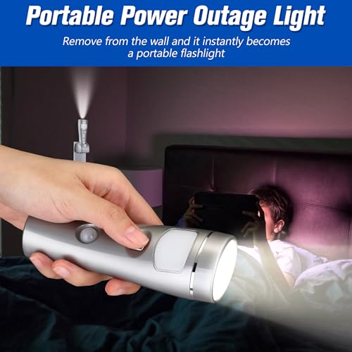 Enhon 3 Pack Rechargeable 4-in-1 LED Emergency Lights, Plug-in Flashlights with Motion Sensor Night Light, Auto-On Power Failure Light for Home, Hurricane, and Outage Supplies