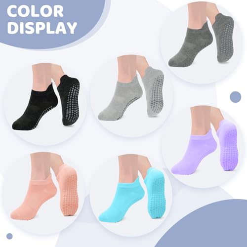 AURUZA Grip Socks for Women Men Pilates Non Slip Yoga Sock with Grips