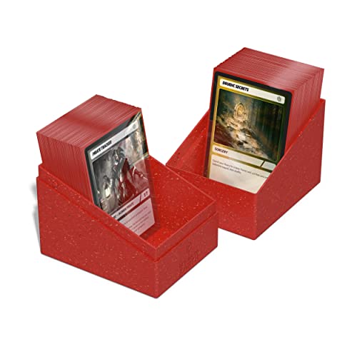Ultimate Guard RTE Boulder Deck Case 133+ for Double-Sleeved TCG Cards, Red, Eco-Friendly, Made in Germany